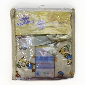 NEW VTG Bright Inspirations PRAYER INSPIRATIONS Pkg Of 3 Flannel Blankets